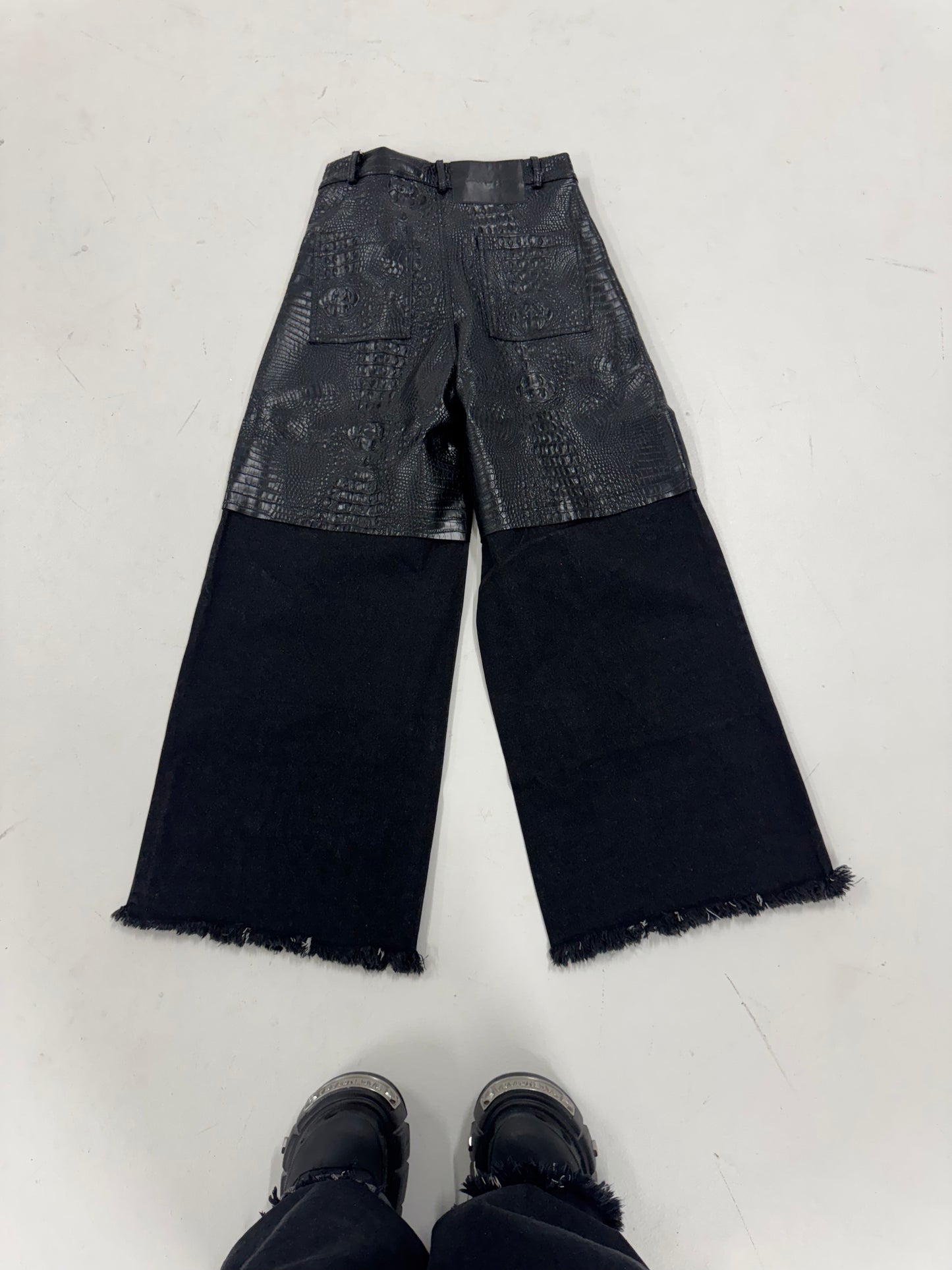 "CROCODILE" LEATHER PANTS